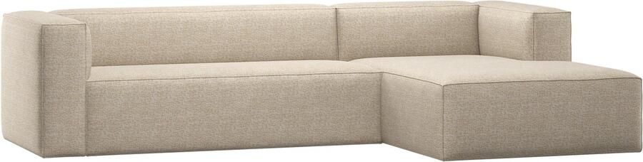 WOOOD Bean Hoekbank Rechts Polyester Beige Melange 73x305x175