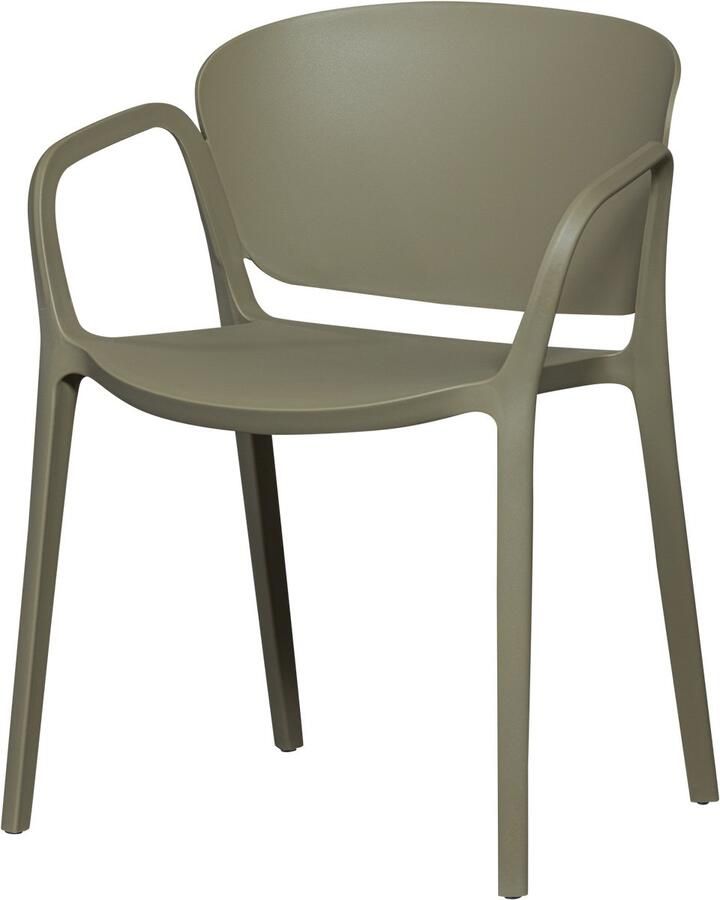 WOOOD Bent Eetkamerstoel Tuinstoel Kunststof Groen 75x57x56