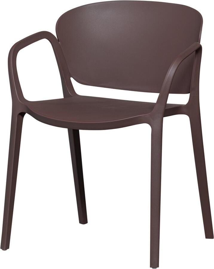 WOOOD Bent Eetkamerstoel Tuinstoel Kunststof Paars Bruin 75x57x56