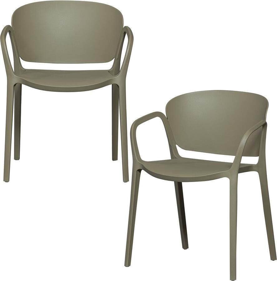 WOOOD Bent Tuinstoelen Kunststof Groen -Set van 2