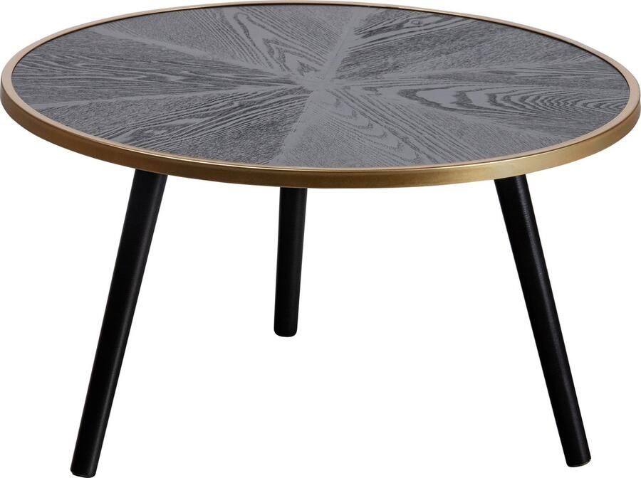 WOOOD Binck Bijzettafel Hout Zwart Goud 35x60x60