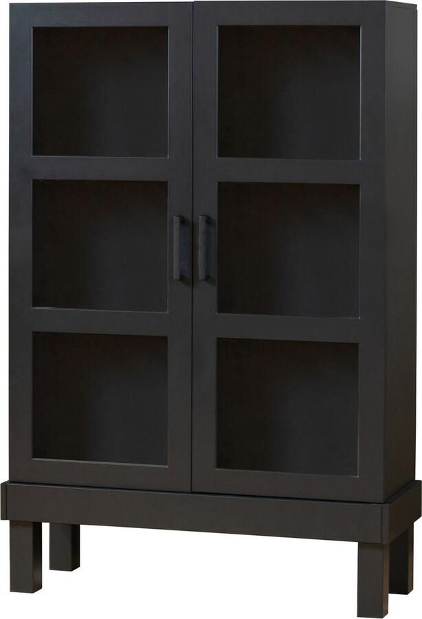 WOOOD Basiclabel Bonk Vitrinekast Grenen Zwart 160x103x37 - Foto 2