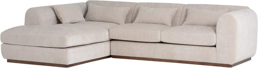 WOOOD Brenvo Hoekbank Links Structure Velvet Zand 73x306x178 - Foto 4
