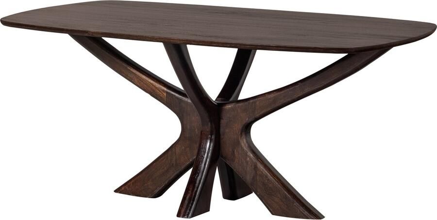 WOOOD BRIDGE EETTAFEL MET KRUISPOOT MANGO HOUT WALNOOT 180x100CM