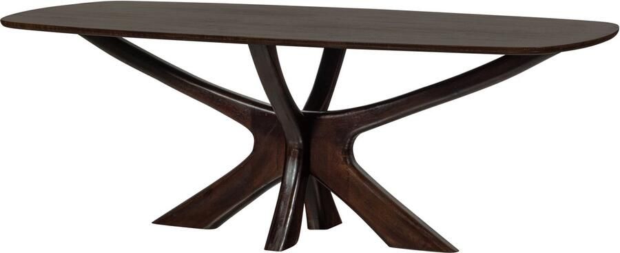 WOOOD BRIDGE EETTAFEL MET KRUISPOOT MANGO HOUT WALNOOT 220x100CM