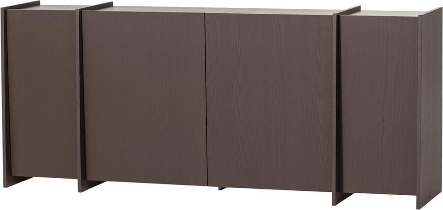 WOOOD Brock Dressoir 200 CM Essen Fineer Middenbruin 85x200x44
