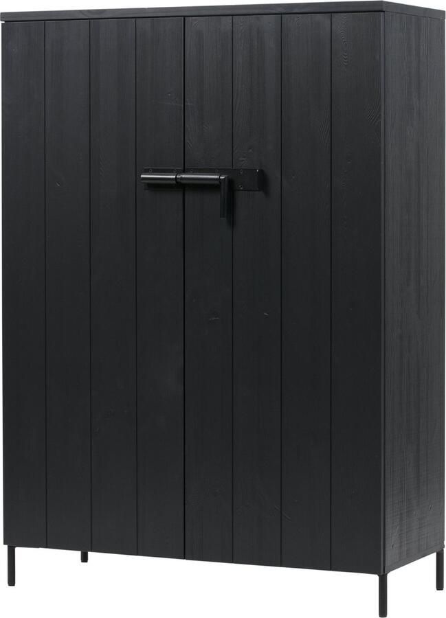 WOOOD Bruut Kast 2-Deurs Geborsteld Grenen Zwart 140 5x100x41 5 - Foto 6