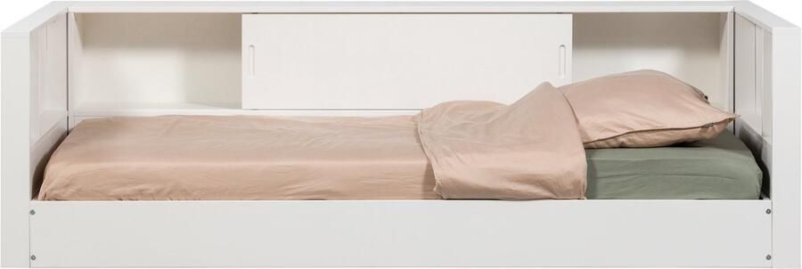 WOOOD Carter Bedbank Grenenhout Wit 90x200 - Foto 4