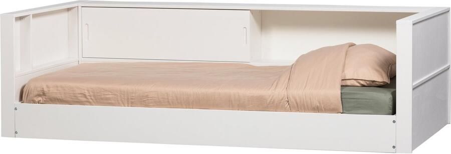 WOOOD Carter Bedbank Grenenhout Wit 90x200 - Foto 4