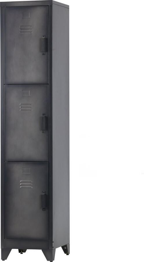WOOOD Cas Lockerkast 3-Deurs Metaal Zwart 180x38x45 5 - Foto 3