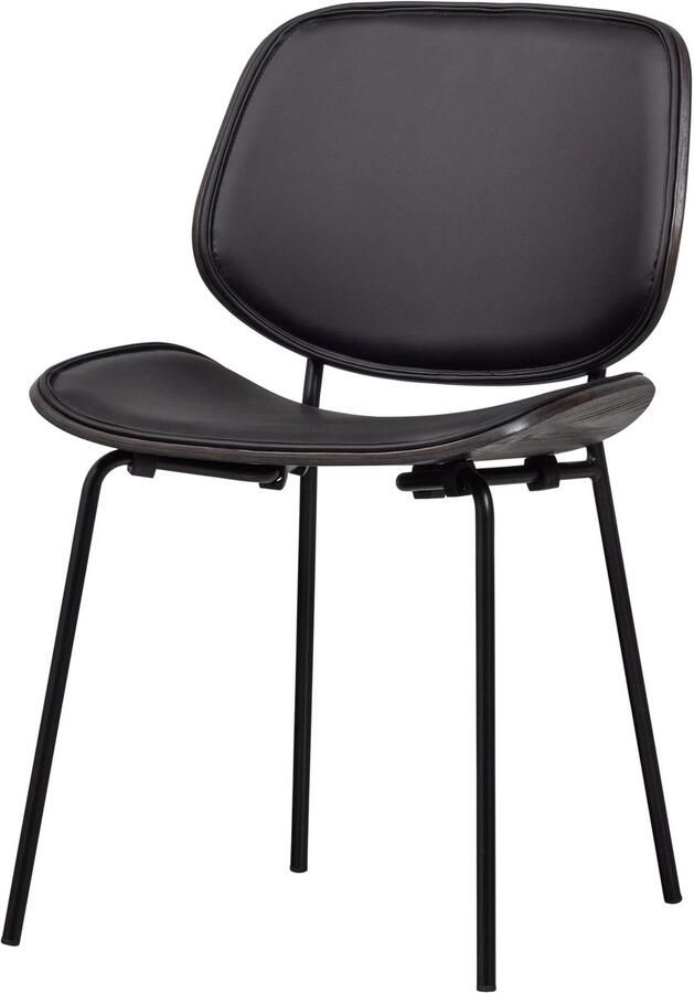 BePureHome Close In Eetkamerstoel Lederlook Zwart 80x49x57 cm