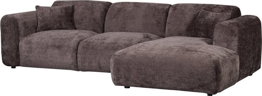 WOOOD Cloud Chaise Longue Bank Rechts Chenille Bruin 80x280x165