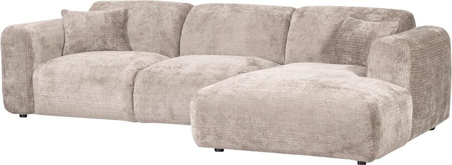 WOOOD Cloud Chaise Longue Bank Rechts Chenille Naturel -80x280x165