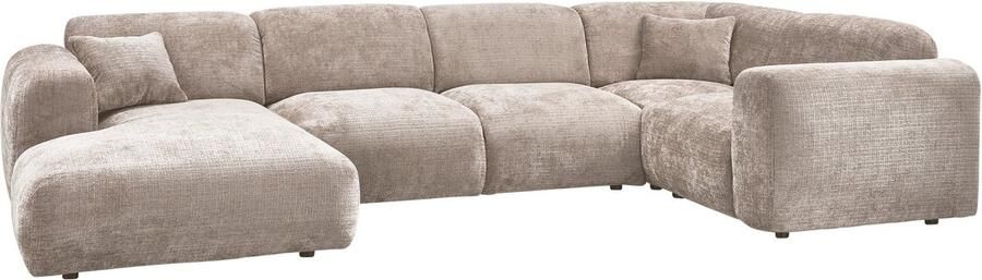 WOOOD Cloud Hoekbank Rechts Chenille Naturel 80x345x198 cm