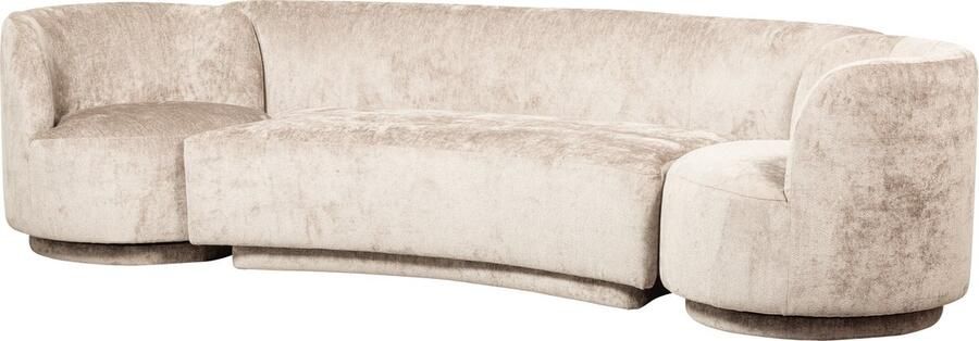 WOOOD Loungebank Combi-Popular: Bank + fauteuil met grof chenille gevoerd breedte 370 cm - Foto 6