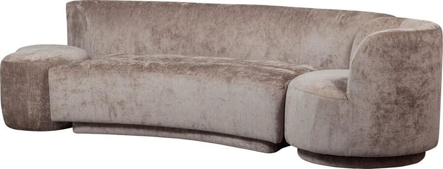 WOOOD Loungebank Combi-Popular: Bank + fauteuil + pouf Met grof chenille gevoerd breedte 345 cm - Foto 5