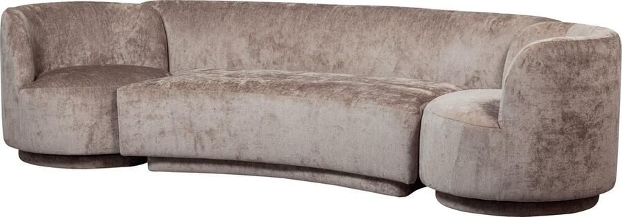 WOOOD Loungebank Combi-Popular: Bank + fauteuil met grof chenille gevoerd breedte 370 cm - Foto 7