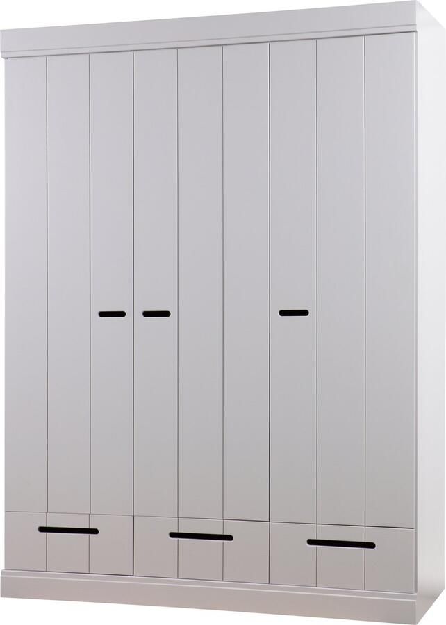 WOOOD Connect Kast 3-Deurs met Lade Grenen Betongrijs 195x140x53 - Foto 4