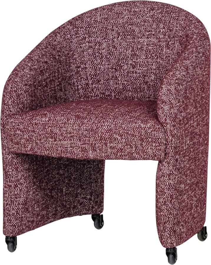 WOOOD Cordo Eetkamerstoel Met Wielen Melange Bordeauxrood