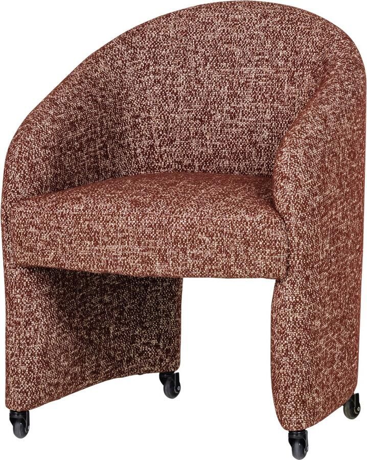 WOOOD Cordo Eetkamerstoel Met Wielen Melange Roestbruin 83x64x64 cm