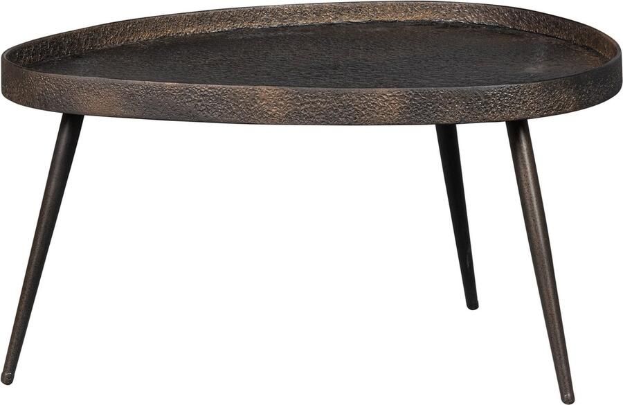 BePureHome Crude Bijzettafels Multiplex Blad met Metalen Poten Antique Bronze Set van 2 - Foto 5