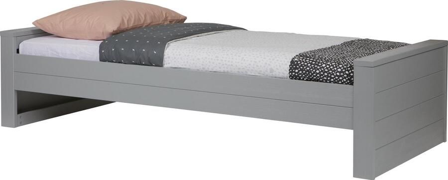 WOOOD Dennis Bed Excl Lade Grenen Geborsteld Betongrijs 53x219x95 - Foto 5