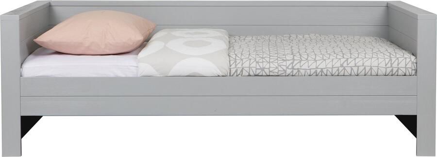 WOOOD Dennis Bedbank Excl Lade Grenen Betongrijs 219x73x101 - Foto 4