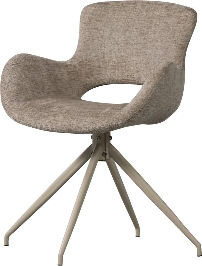 WOOOD Eliva Eetkamerstoel Structure Zand Paars Set van 2