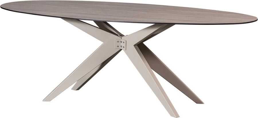 WOOOD Outdoor Ovale Eettafel Elk HPL 220 x 100cm Zand Ovaal