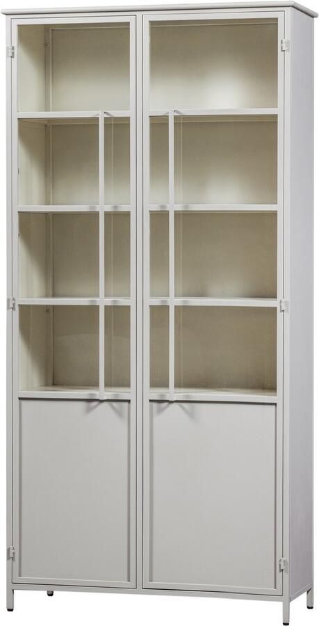 WOOOD 2-deurs vitrinekast XL Exhibit Metaal Zand 200x99x44 cm - Foto 3