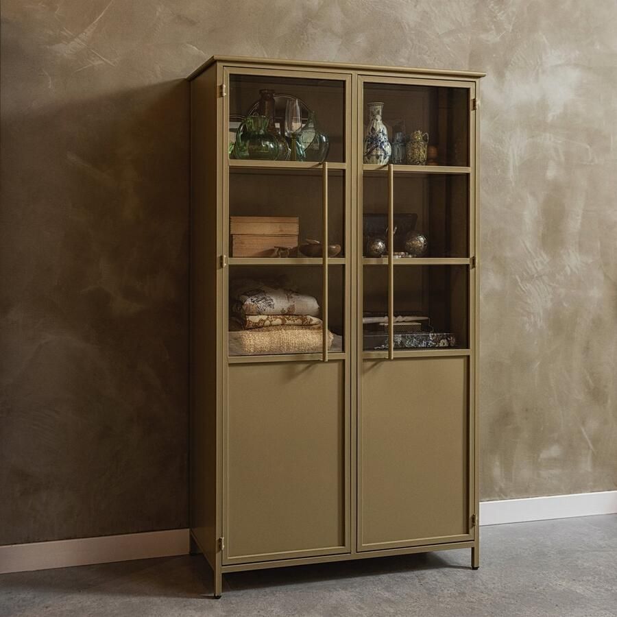 WOOOD Vitrinekast Exhibit met glazen deuren en veel opbergruimte h 170 cm x b 99 cm - Foto 5