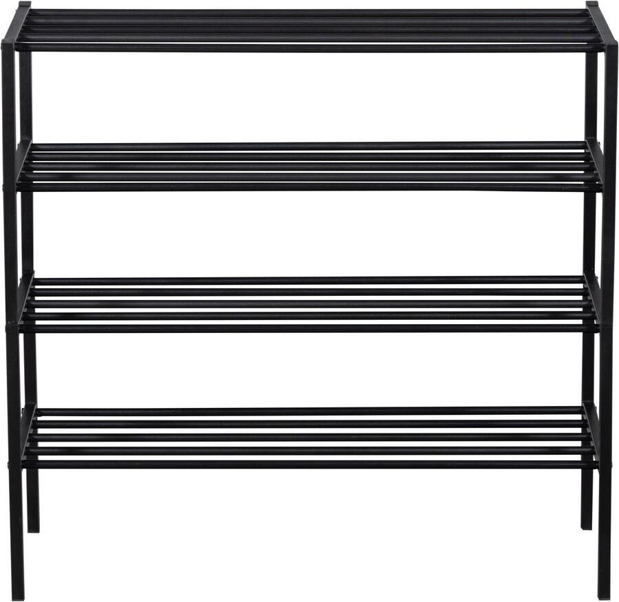 WOOOD Schoenenrek Ferro Stapel van 3 stuks Zwart
