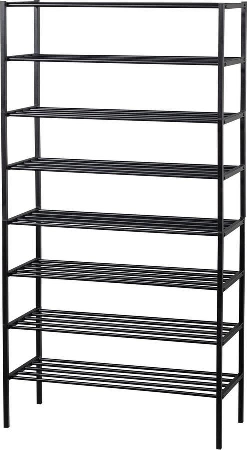 WOOOD Schoenenrek Ferro Stapel van 4 stuks Zwart - Foto 2