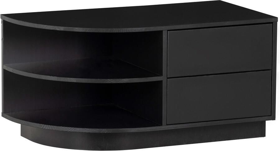 WOOOD Finca Tv Meubel Rond Rechts Grenenhout Zwart 40x78x40 cm - Foto 11