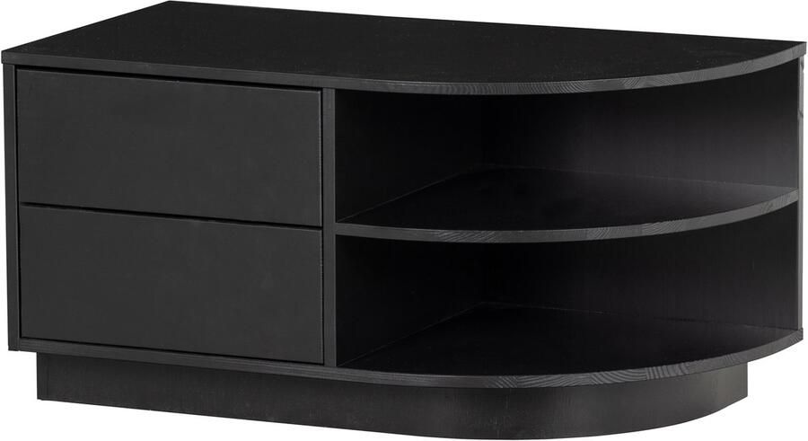WOOOD Finca Tv Meubel Rond Rechts Grenenhout Zwart 40x78x40 cm - Foto 10