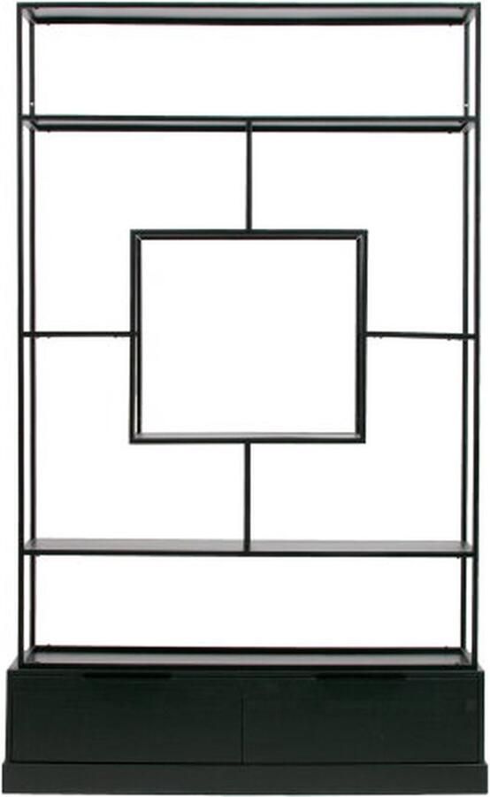 WOOOD Exclusive Fons Vakkenkast Metaal hout Zwart 204x126x38 - Foto 4