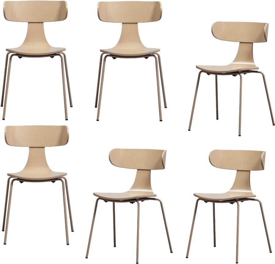 WOOOD Form Stoel Gemakkelijk Te Stapelen- Essenhout Fineer Zand 78x50x52 cm