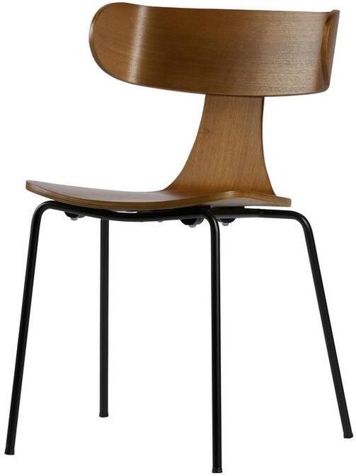 BePureHome Form Stoel Gemakkelijk Te Stapelen Essenhout Fineer Bruin 78x50x52 cm - Foto 2