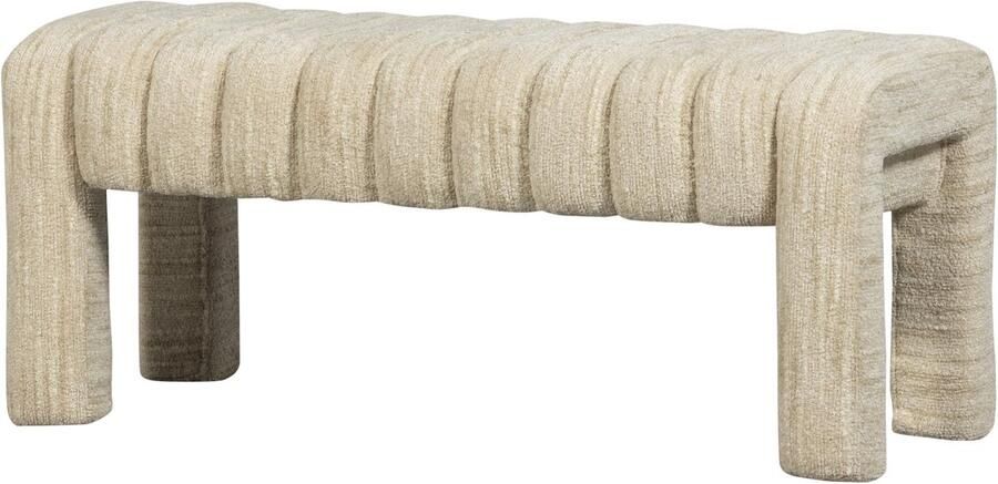 WOOOD Frex Bankje Gestoffeerd Bouclé Naturel 48x110x43 cm - Foto 2