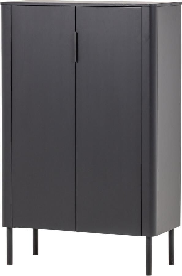 WOOOD Gunnar 2-Deurs Kast Grenen Matzwart -135x85x39