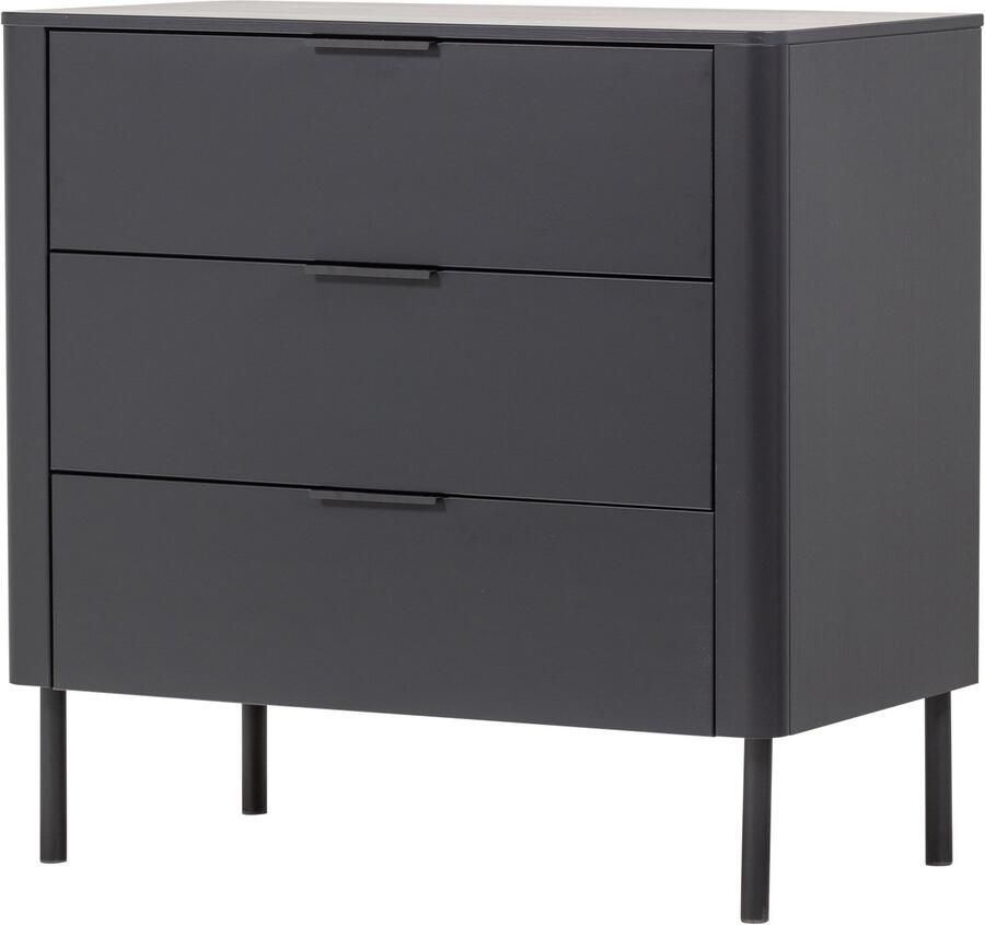 WOOOD Gunnar Ladekast Grenen Matzwart 93x94x52