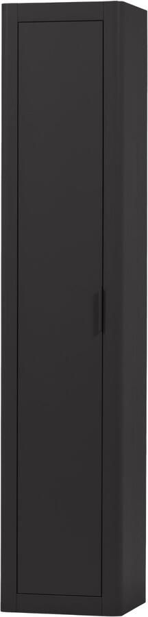 WOOOD Gunnar Smalle Hoge Kast Grenen Matzwart 217x45x39