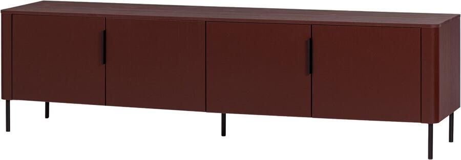 WOOOD Gunnar Tv Meubel 200 cm Grenen Bordeauxrood 56x200x44