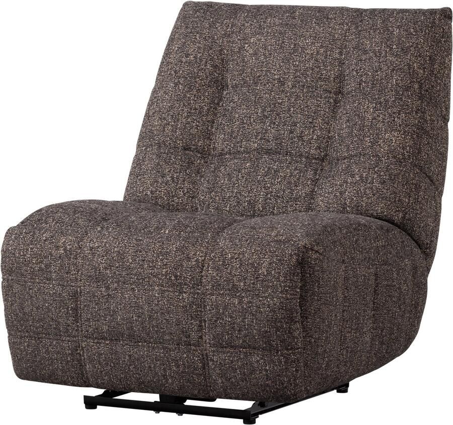 WOOOD Hein Relaxfauteuil Elektrisch Geweven stof Antraciet Bruin