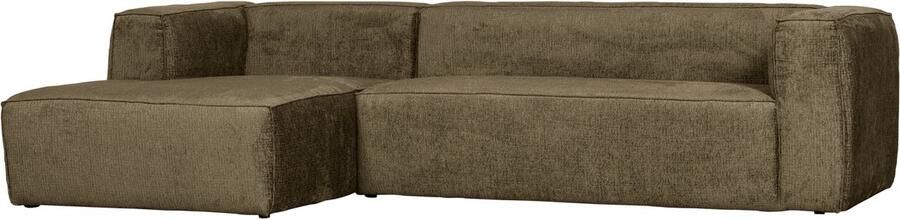 WOOOD Hoekbank Links Bean Structure Velvet Moss 73x305x175
