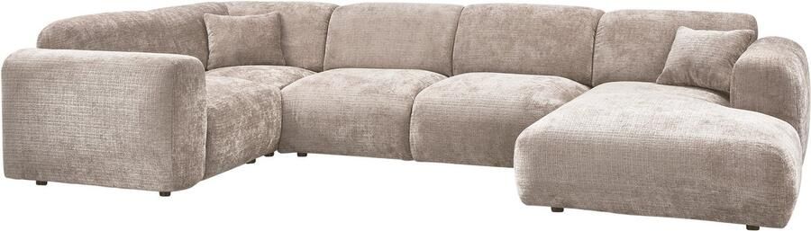 WOOOD hoekbank links Cloud Chenille Naturel 80x345x198 cm