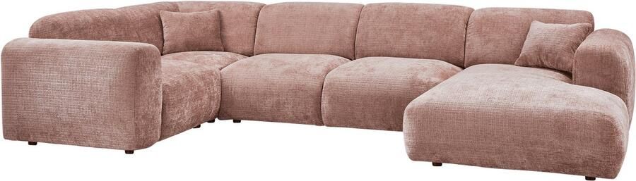 WOOOD hoekbank links Cloud Chenille Taupe 80x345x198 cm