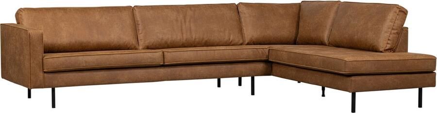 WOOOD Indy Hoekbank Rechts Recycle Leer Cognac 80x338x202