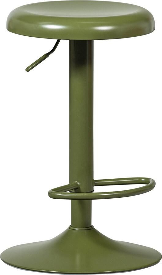WOOOD Verstelbare Barkruk Isaac Warm Groen (zithoogte 61-81cm) - Foto 2