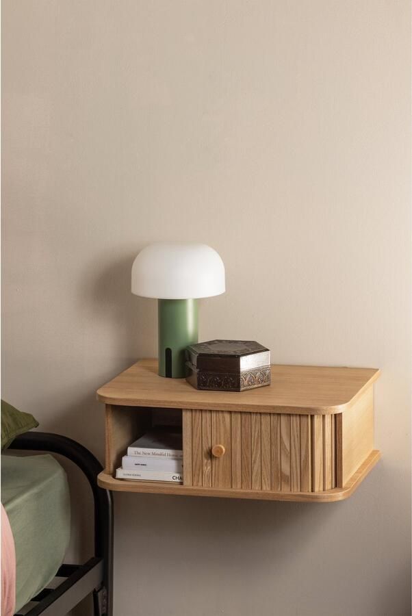 WOOOD Jena Nachtkastje Hangend Met Handige Opbergruimte Links Rechts Naturel Hout 15x40x30 cm - Foto 3